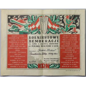 PRL, Dyplom KRN - Żołnierzowi Demokracji za walkę z najeźdźcą niemieckim 1946