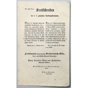 Rakúsko, obežník na 5 a 10 rýnskych zlatých 1839