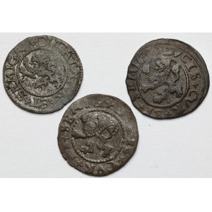 Kurlandia, Gotard Kettler, Szelągi Mitawa 1575-1577 - zestaw (3szt)