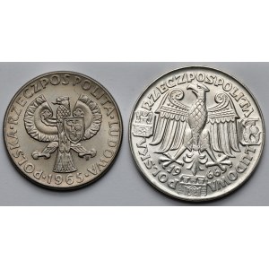 CuNi-Probe und SILBER, 10 Zloty 1965 und 100 Zloty 1966 - Satz (2 Stck.)