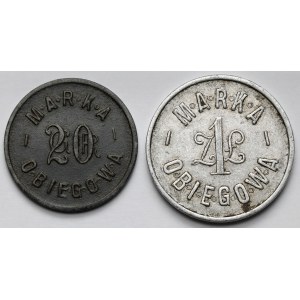 Przemyśl, 38. Lwówer Schützenregiment - 20 Groszy und 1 Zloty - Satz (2 Stück)