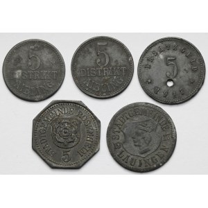 Aibling, Rosenheim, Lauingen... monety zastępcze - zestaw (5szt)