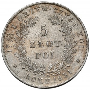 Powstanie Listopadowe, 5 złotych 1831 KG