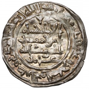 Islám, španělští Umajjovci, Hišám II., dirham, Al-Andalus AH388 (999 n. l.).