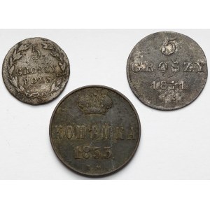 5 groszy i 1 kopiejka 1811-1853 - zestaw (3szt)