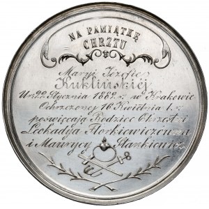 Křestní medaile Na památku křtu 1882. - stříbro