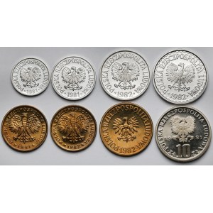 10 groszy - 10 złotych stempel LUSTRZANY - zestaw (8szt)