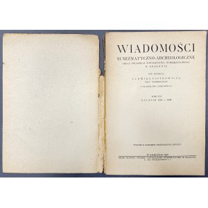 Numismatické a archeologické zprávy, ročník XXI (1940-1948)