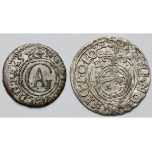 Žigmund III Vasa, polopás Bydgoszcz 1627 a Gustav II Adolf, Riga shell - sada (2ks)