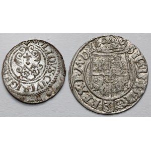 Sigismund III. Vasa, Halbspur Bromberg 1627 und Gustav II. Adolf, Rigaer Muschel - Satz (2 St.)