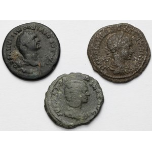 Römisches Reich, Domitian, Domna Julia und Alexander Severus - Denarius-Satz (3tlg.)