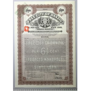 Gdańsk, Tobacco Monopoly, 1.000 funtów 1927