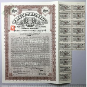 Gdaňsk, tabákový monopol, 1 000 liber 1927