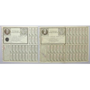 Štátna pôžička Premj, dlhopis 1 000 mkp 1920 - malé a veľké číslo (2ks)