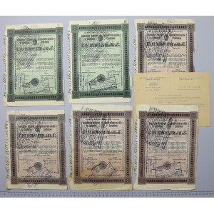 Częstochowa, TKM, Pledge letters 500 and 1,000 zloty 1929-31, Set with certificate (7pcs)