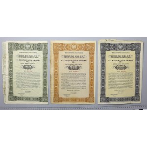 4.5% Fire. Internal 1937, Bonds for 100, 500 and 1,000 zloty - C series (3pc)