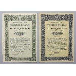 4.5% Fire. Internal 1937, Bonds for 100 and 1,000 zlotys - Series B (2pc)