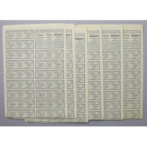 BGK, Coupon sheets for pledge letter from 100 zl 1928 (6pcs)