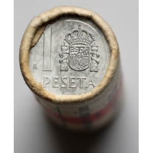 Hiszpania, 1 pesetas 1984 - rolka bankowa