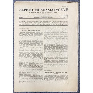 Zapiski Numizmatyczne, Rok I (1949) - Komplet