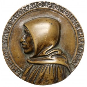 Włochy (?), Medalion XIX W. (?) - Hieronymus Savonarola