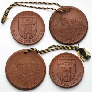 Německo, Míšeň, sada porcelánových medailí 1957-1996 (4ks)