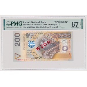 200 złotych 1994 - WZÓR - AA 0000000 - Nr 140