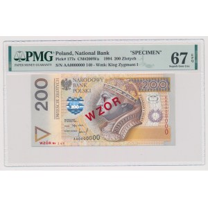 200 zlotých 1994 - MODEL - AA 0000000 - č. 140