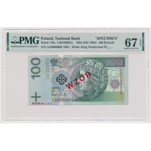 100 Zloty 1994 - MODELL - AA 0000000 - Nr. 1084