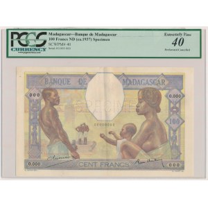 Madagaskar, 100 frankov (1937) - SPECIMEN