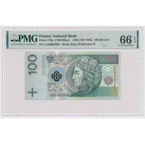 100 zlotých 1994 - AA - skoré číslo 0007099