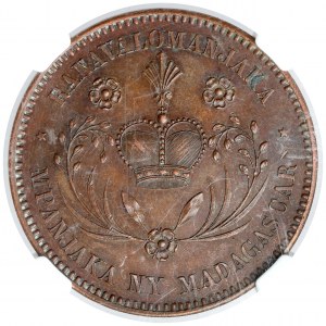 Madagascar, Ranavalomanjaka III, 5 francs 1883 - Pattern Bronze