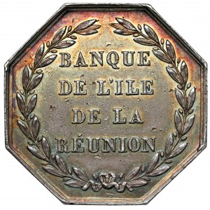 Réunion, Napoleon III, bankovní žeton Réunion