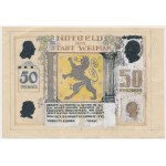 Deutschland, Notgeld der Stadt Weimar ENTWÜRFE 50 Pfennig, unterzeichnet Menzel