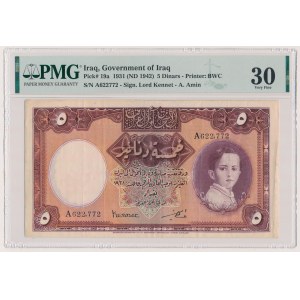 Irák, 5 dinárů 1931 (1942)