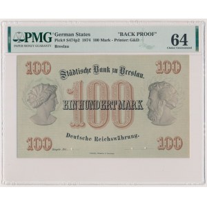 Germany, 100 Mark 1874 - BACK PROOF
