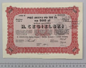 H. CEGIELSKI Tow. Akc., Lit.C, 5x 100 zł 1929