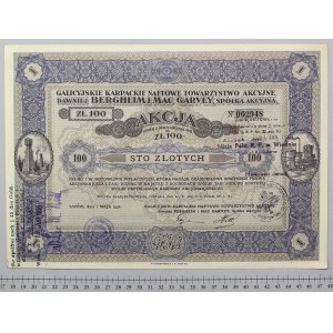 Galicijský karpatský olej ..., 100 zl 1932