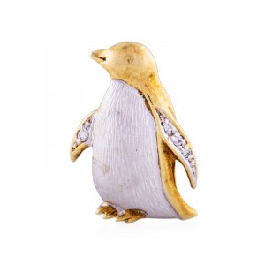 Brosza w formie pingwina