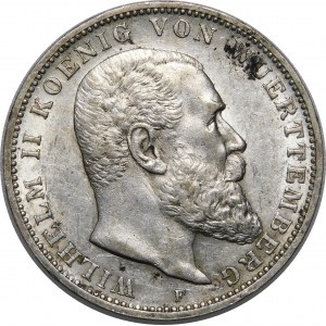 Deutschland, Württemberg, Wilhelm II, 3 Mark 1910 F