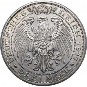 Deutschland, Preußen, Wilhelm II., 3 Mark 1911 A