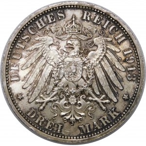 Niemcy, Prusy, Wilhelm II, 3 marki 1913 A