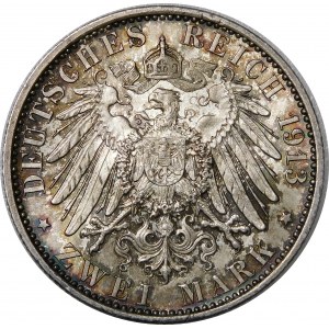 Germany, Prussia, Wilhelm II, 2 marks 1913