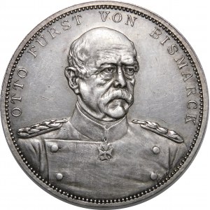 Niemcy, Cesarstwo Niemieckie, medal z 1898 wykonany z okazji śmierci kanclerza Otto fürst von Bismarck