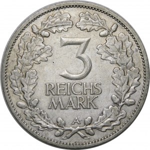 Germany, Weimar Republic, 3 marks 1925 A