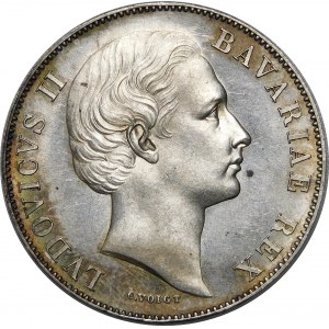 Germany, Bavaria, Ludwig II, thaler 1868 PROOF LIKE