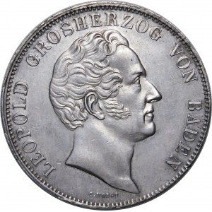 Niemcy, Badenia, Karol Leopold Fryderyk, 2 talary 1844 - RZADKI