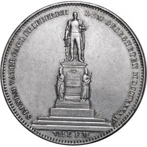 Niemcy, Badenia, Karol Leopold Fryderyk, 2 talary 1844 - RZADKI