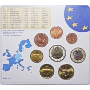 Niemcy, zestaw monet Euro 2003 A
