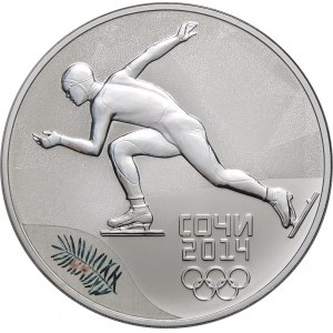 Russia, 3 rubles 2014, XXII Olympic Winter Games, Sochi 2014 - speed skating